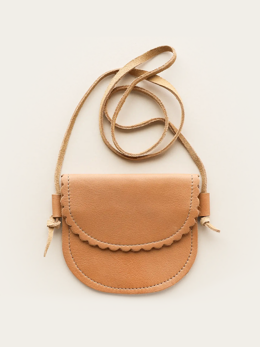 Toddler Scalloped Leather Purse