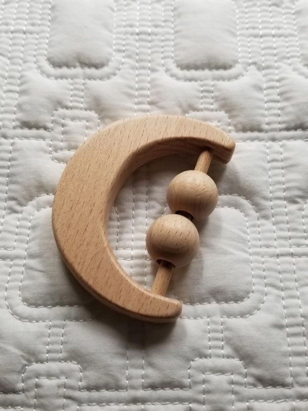 Wooden Moon Toy Rattle