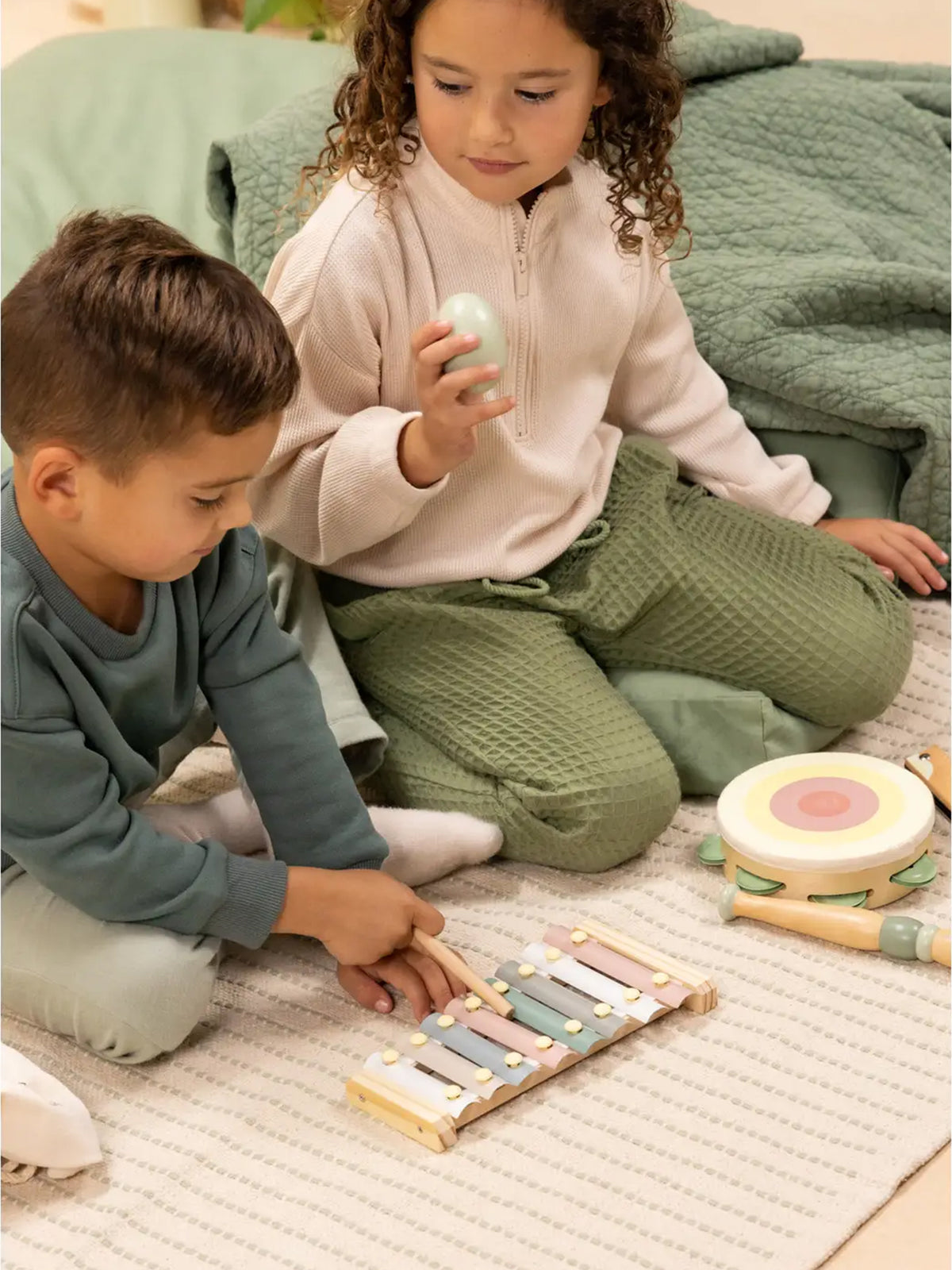 Wooden Musical Instruments Playset Baby-Kids : Toys : Pretend Play Coco Village Wooden Musical Instruments Set for Kids | Colored Organics®