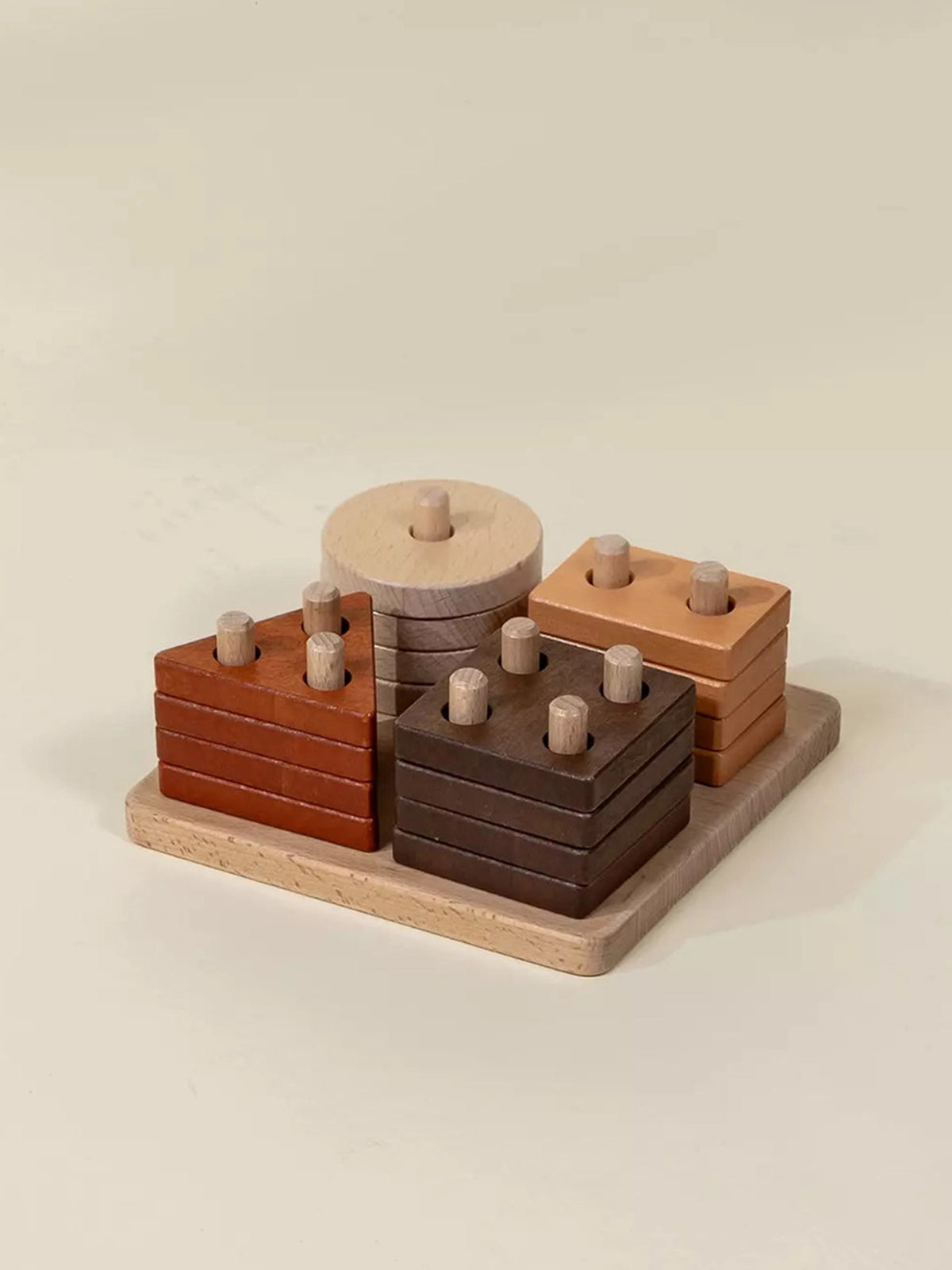 Wooden Stacking Shapes Peg Puzzle Baby-Kids : Toys : Puzzle Coco Village Baby Wooden Stacking Shapes Peg Puzzle | Colored Organics®