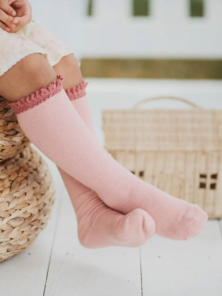Lace Top Knee High Socks
