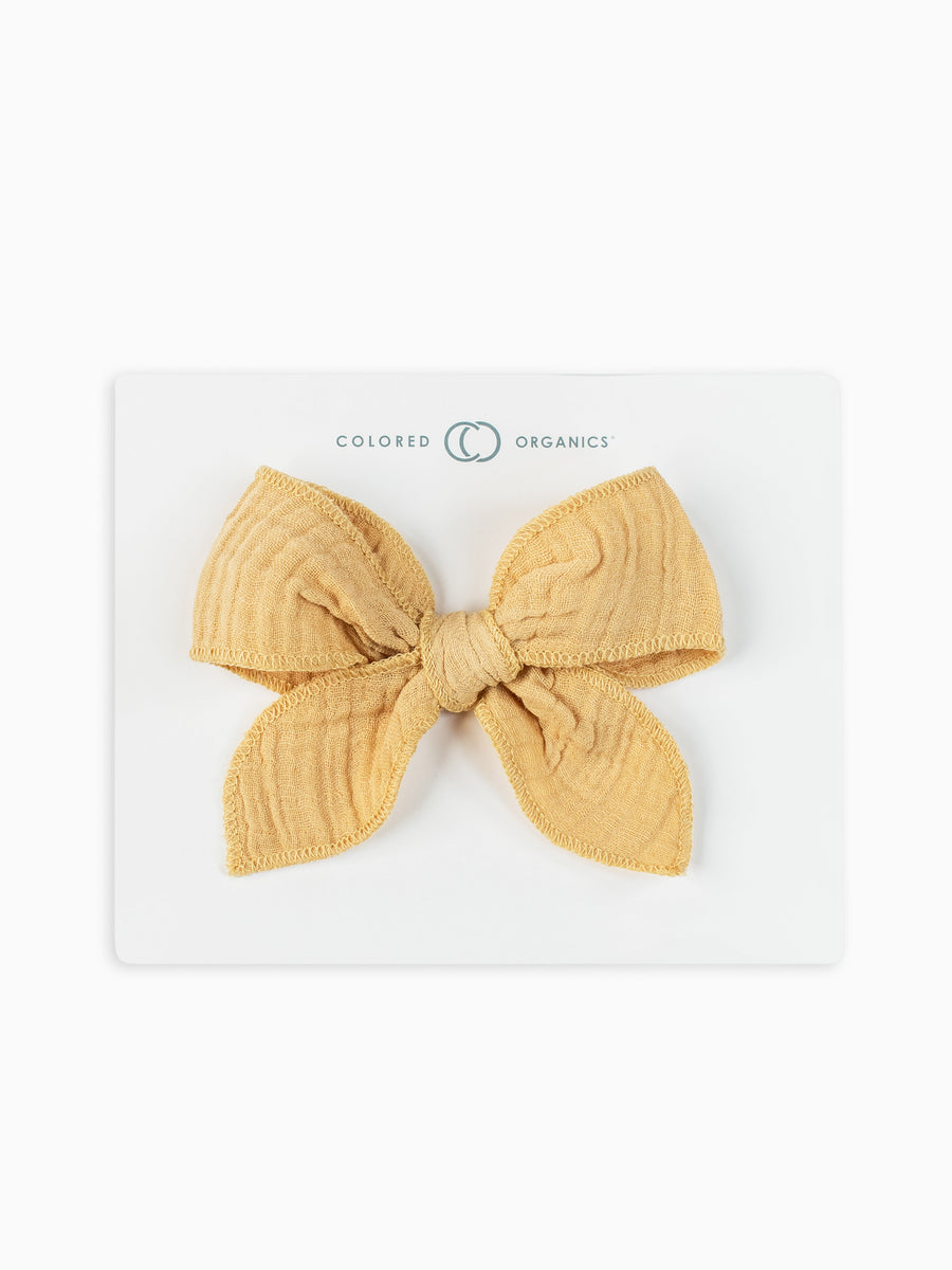 Muslin Bow Hair Clip Baby : Accessories: Headbands Colored Organics Organic Cotton Muslin Hair Clip