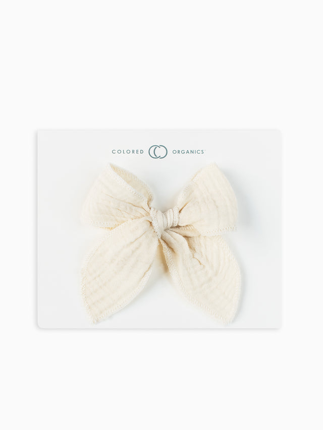 Muslin Bow Hair Clip Baby : Accessories : Bows : Clips Colored Organics Organic Cotton Muslin Hair Clip