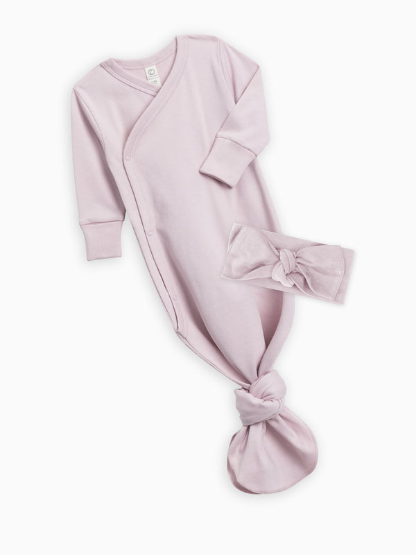 Organic Kimono Gown and Bow Wrap Set Baby : Virtual Set Colored Organics 