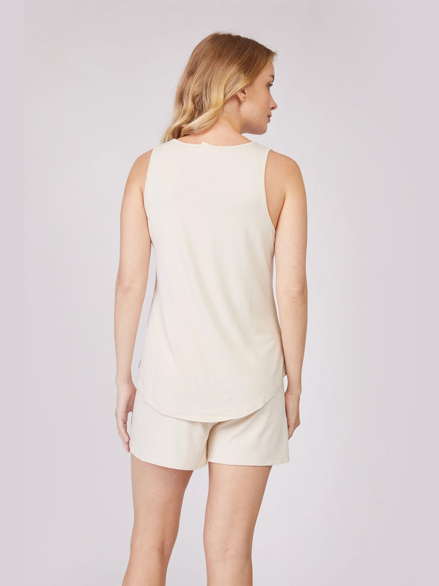 Womens 2 Piece Bamboo Tank Short Set Parent :Apparel Pure Fiber 