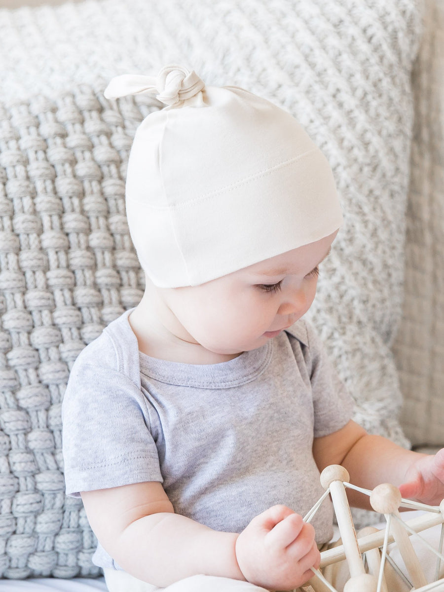 Classic Knotted Hat Baby : Accessories : Hats Colored Organics Top Knot Baby Hat - Newborn Girls & Boys - Organic