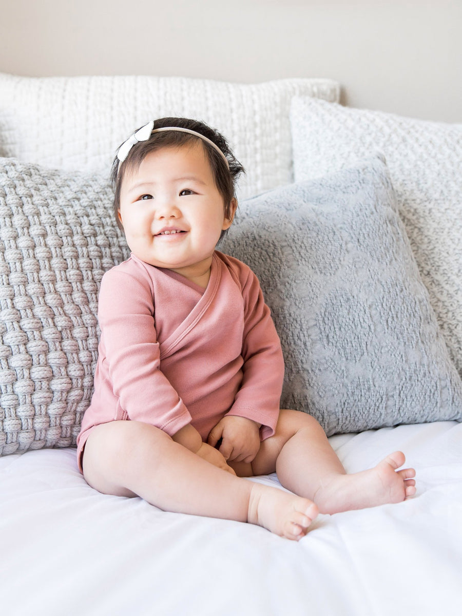 Classic Kimono Bodysuit - Long Sleeve Baby :One Pieces :Kimono Bodysuits :Short Sleeves Retry 1754847242 Side-Snap Kimono Bodysuit - Long Sleeve - Organic