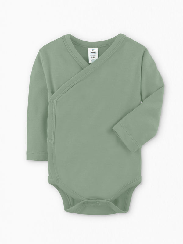 Classic Kimono Bodysuit - Long Sleeve Baby : One Pieces : Kimono Bodysuits : Short Sleeves Colored Organics Organic Long Sleeve Kimono Baby Bodysuit | Colored Organics®