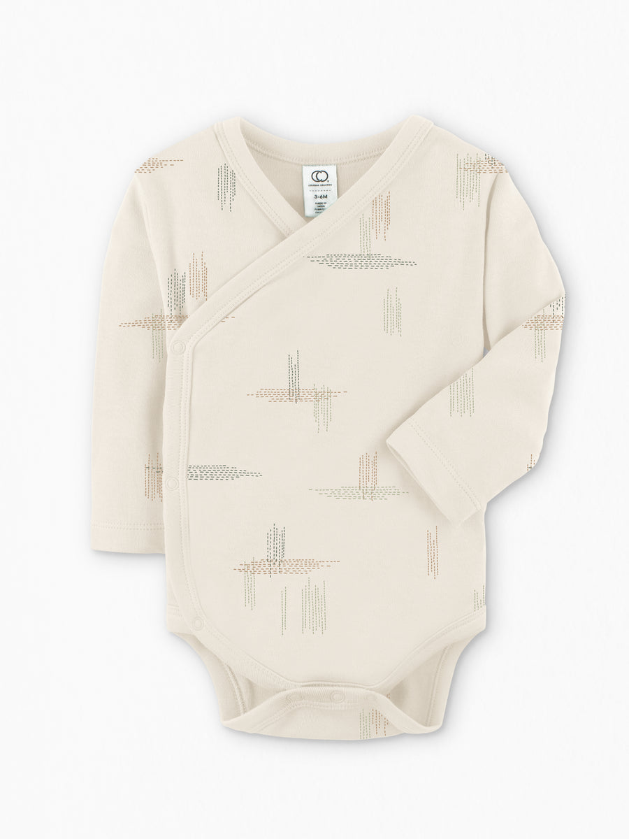 Kai Kimono Baby : Bodysuits : Kimono Colored Organics Baby Kimono Bodysuit - Long Sleeve - 100% Organic