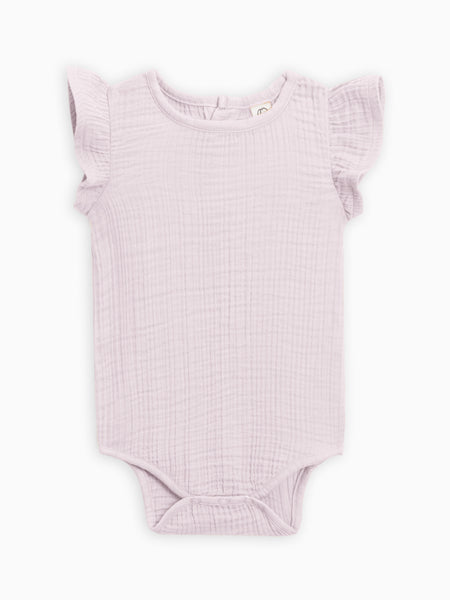 Elin Flutter Sleeve Muslin Bodysuit