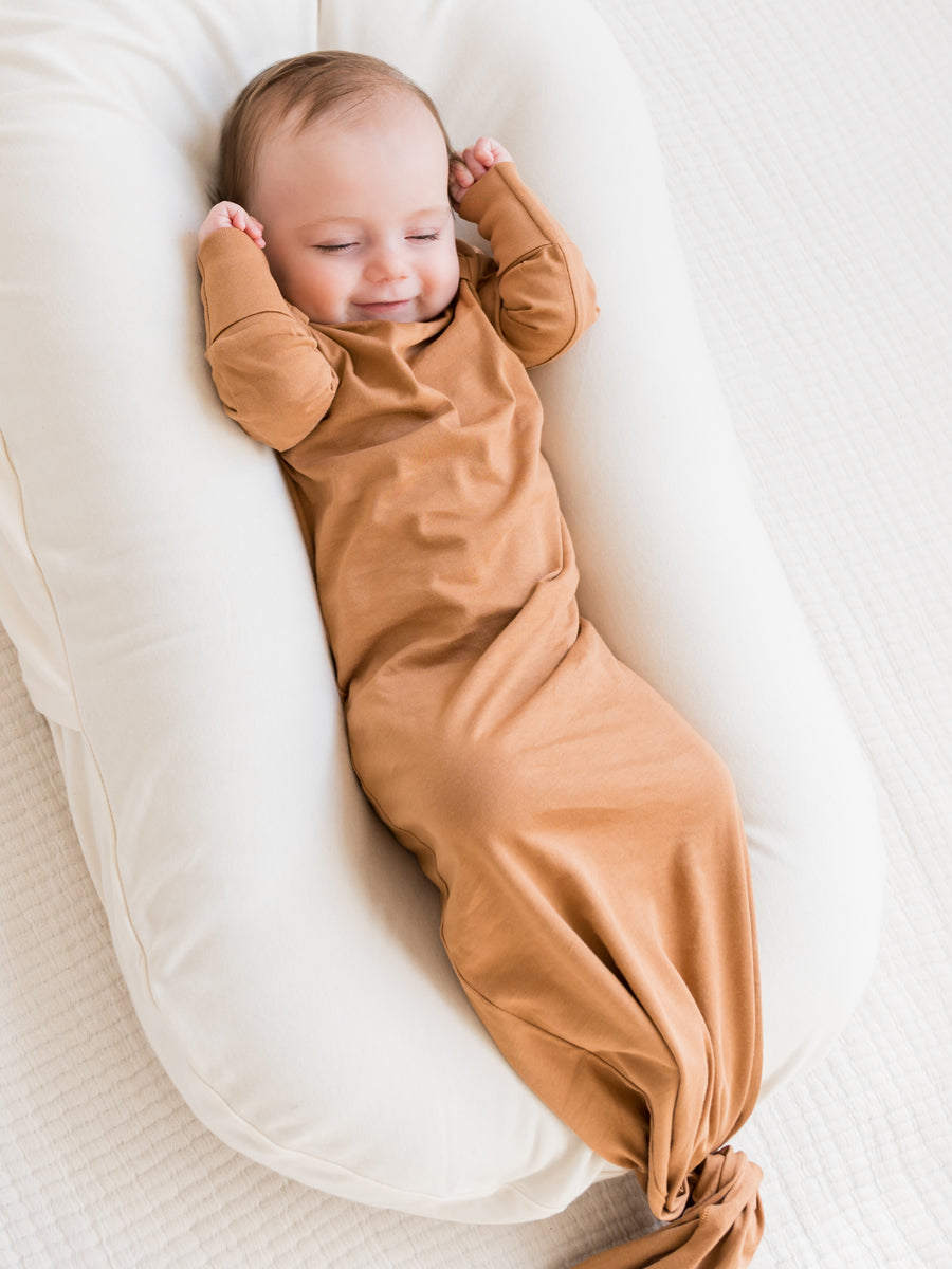Infant Gown Baby :One Pieces :Gowns :Long Sleeves Colored Organics Newborn Baby Sleeper Gown - 100% Organic Cotton