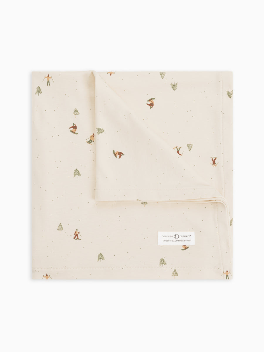 Ski Trails Collection Swaddle Blanket Baby : Nursery : Blankets Colored Organics Organic Cotton Ski Trails Collection Swaddle Blanket