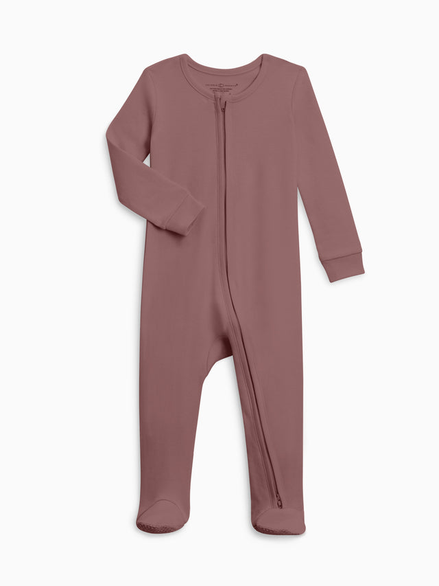 Peyton Zipper Sleeper - Old SKUS Baby : One Pieces : Sleepers : Long Sleeves Colored Organics Organic Baby Peyton Zipper Footed Sleeper