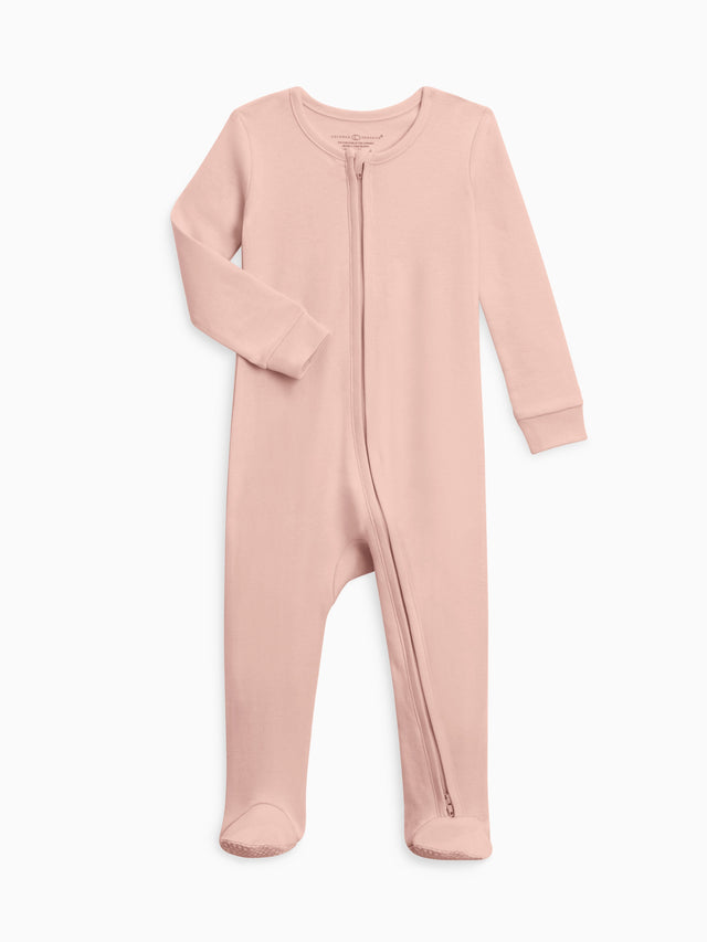 Peyton Zipper Sleeper - Old SKUS Baby : One Pieces : Sleepers : Long Sleeves Colored Organics Organic Baby Peyton Zipper Footed Sleeper