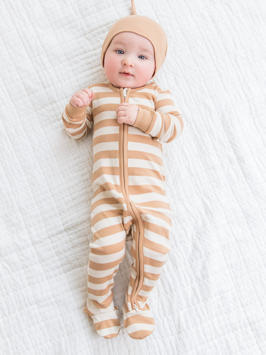 Peyton Zipper Sleeper Baby : Sleepers : Long Sleeves Colored Organics Organic Baby Peyton Zipper Footed Sleeper