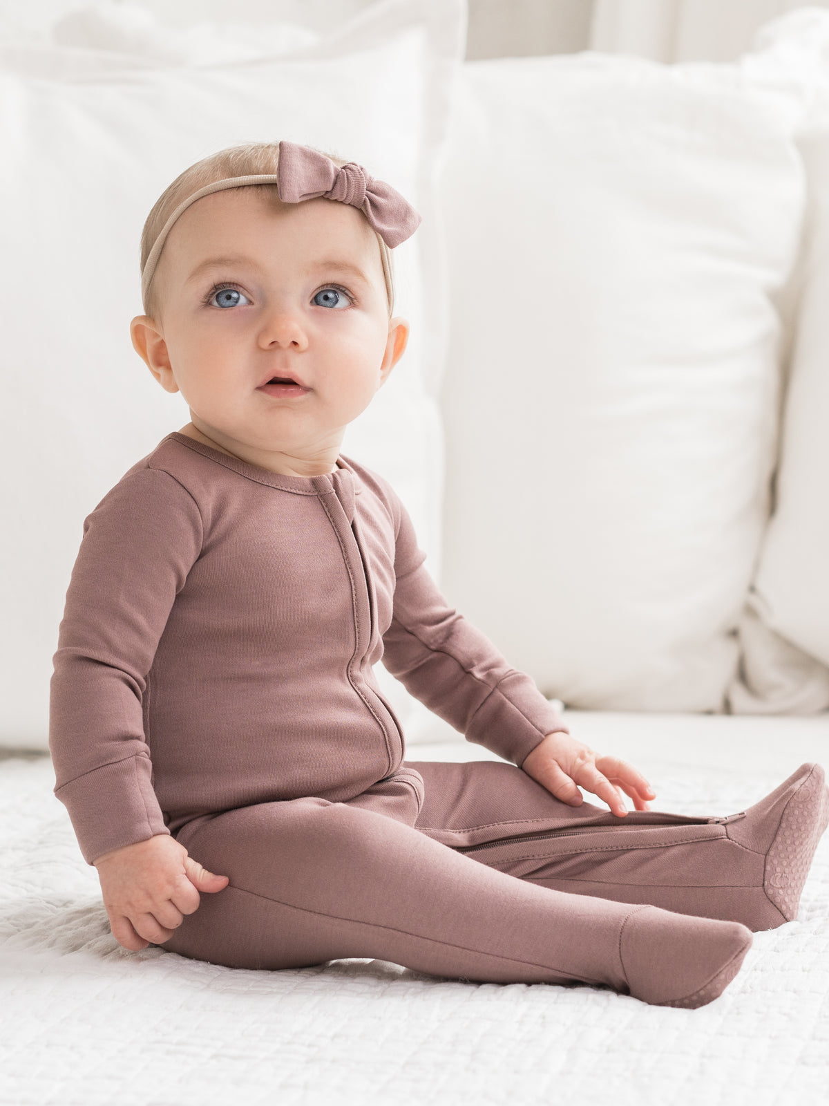 Classic Peyton Zipper Sleeper Sale : Baby : One Pieces : Sleepers : Long Sleeves KENDI by Colored Organics Classic Peyton Zipper Sleeper Baby | Colored Organics®