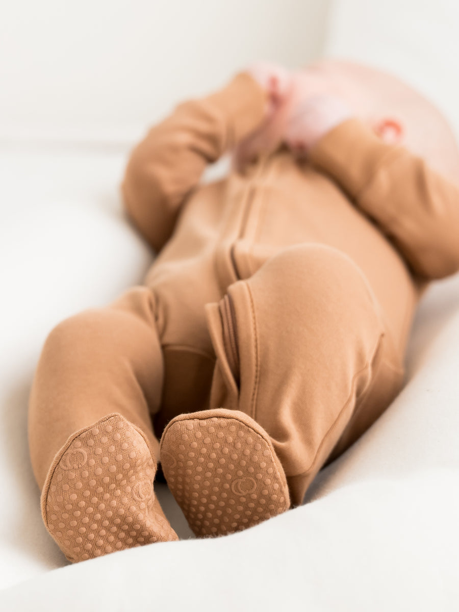 Peyton Zipper Sleeper Baby :One Pieces :Sleepers :Long Sleeves Colored Organics Organic Baby Peyton Zipper Footed Sleeper