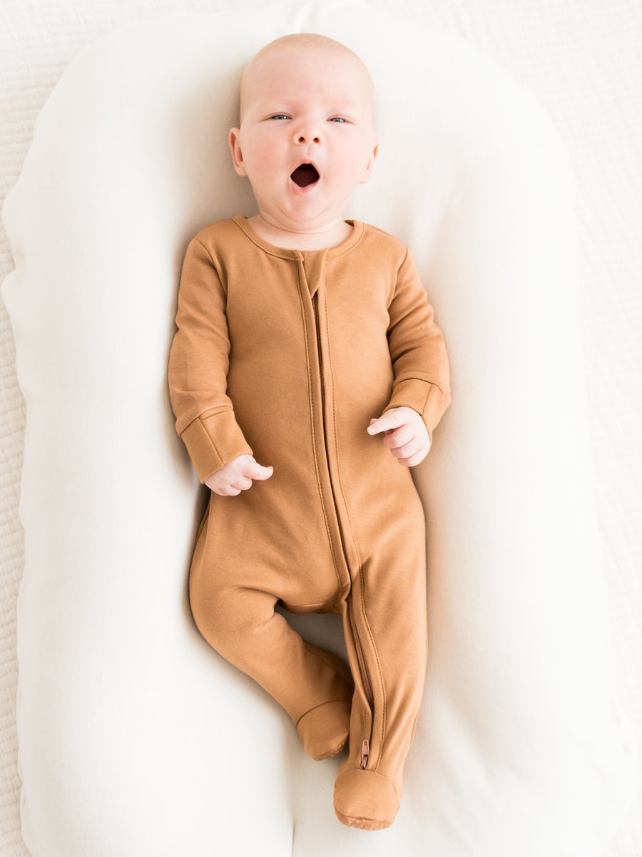 Peyton Zipper Sleeper Baby :One Pieces :Sleepers :Long Sleeves Colored Organics Organic Baby Peyton Zipper Footed Sleeper