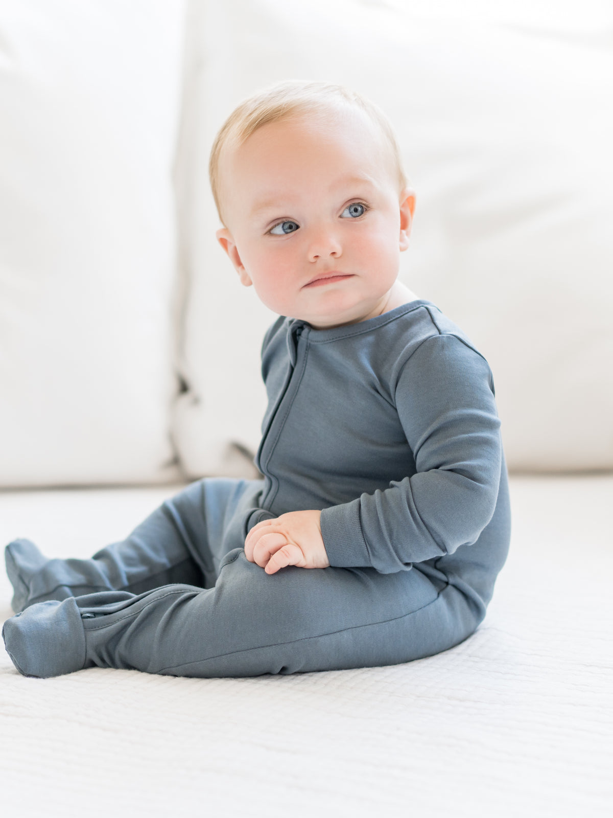 Classic Peyton Zipper Sleeper Baby : One Pieces : Sleepers : Long Sleeves Colored Organics Organic Peyton Zipper Footed Sleeper | Colored Organics®