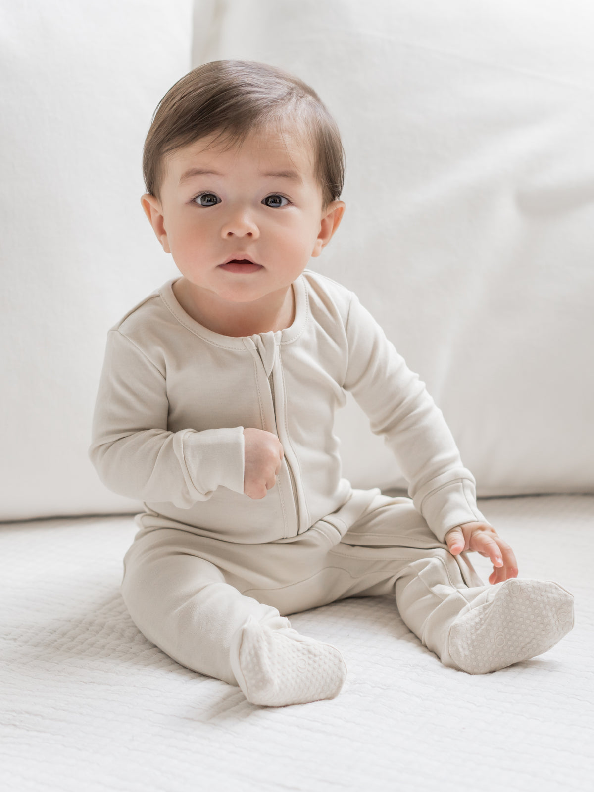 Classic Peyton Zipper Sleeper Baby : One Pieces : Sleepers : Long Sleeves Colored Organics Organic Peyton Zipper Footed Sleeper | Colored Organics®