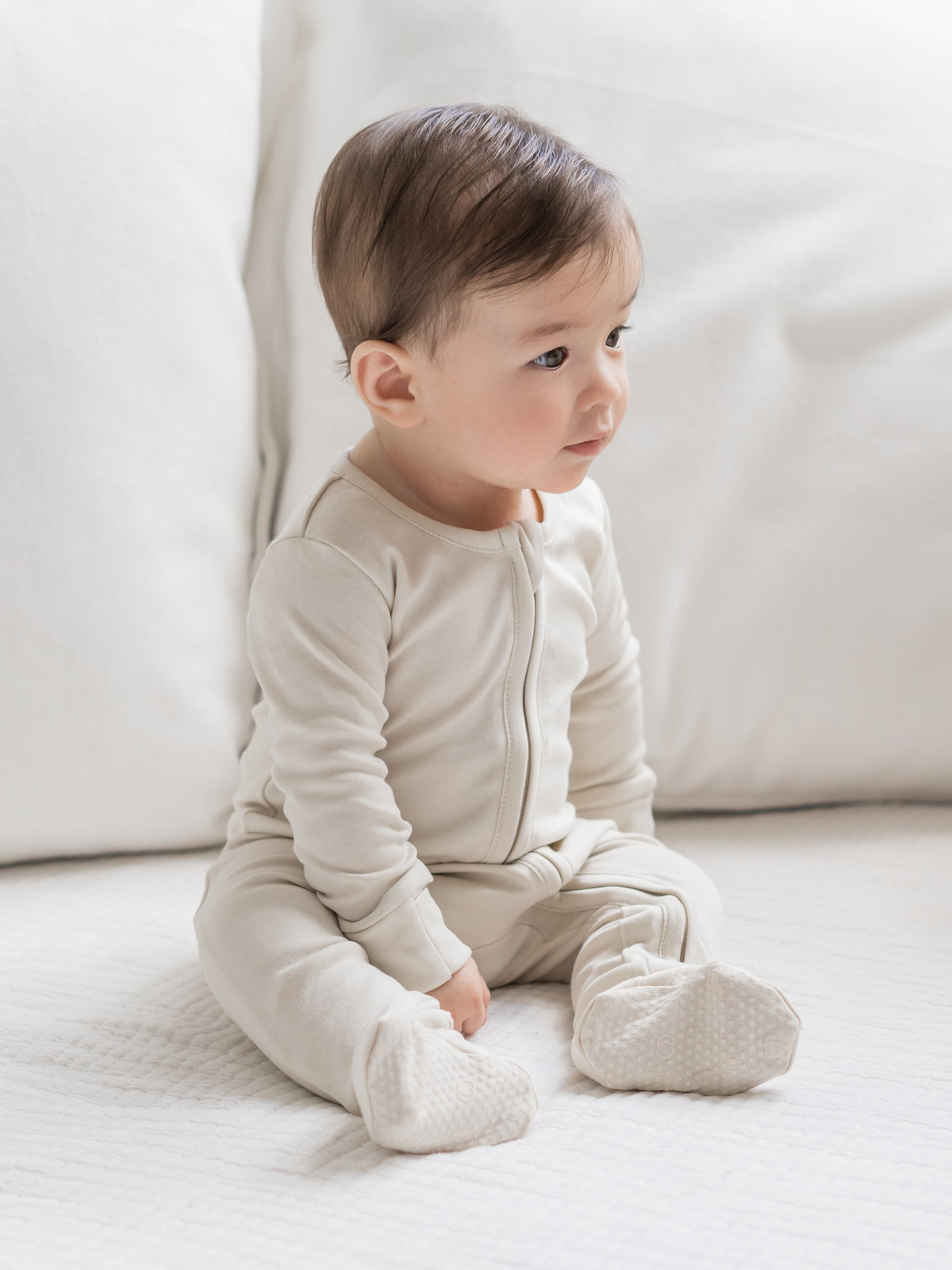 Classic Peyton Zipper Sleeper Baby : One Pieces : Sleepers : Long Sleeves Colored Organics Organic Peyton Zipper Footed Sleeper | Colored Organics®