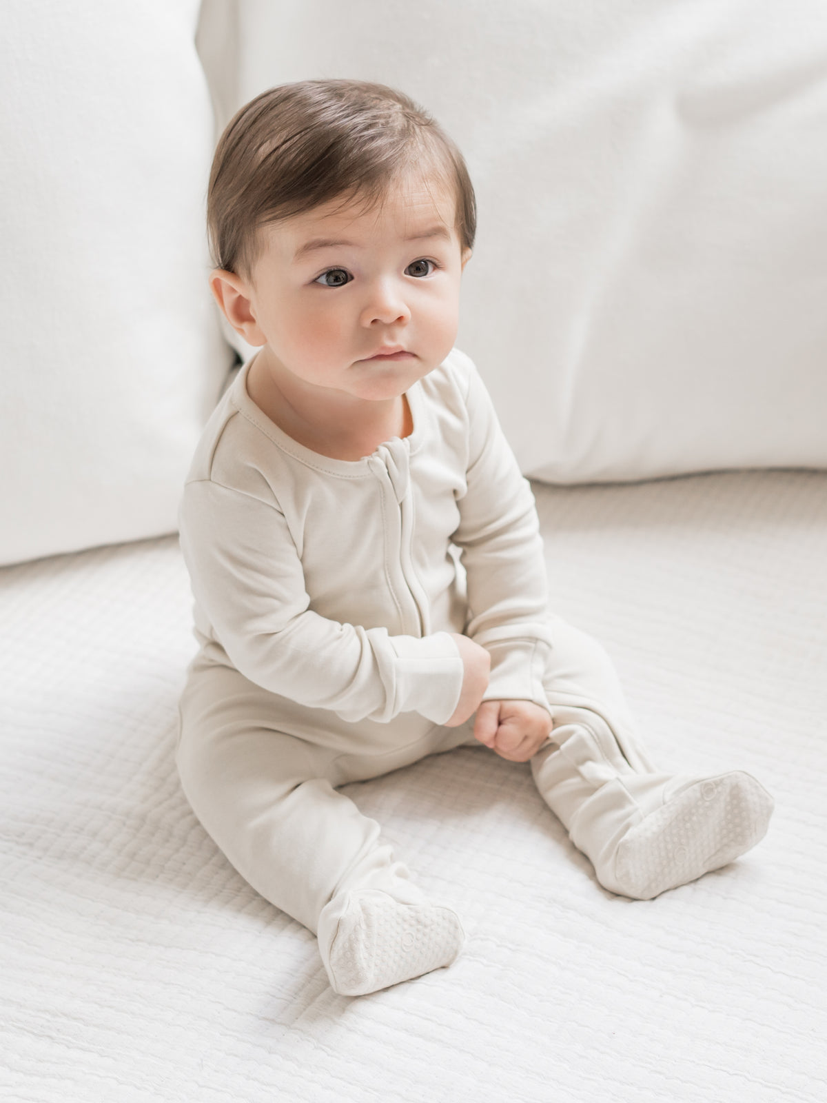 Classic Peyton Zipper Sleeper Baby : One Pieces : Sleepers : Long Sleeves Colored Organics Organic Peyton Zipper Footed Sleeper | Colored Organics®