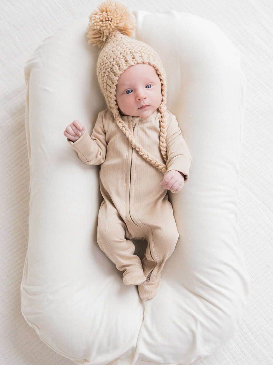 Ribbed Zipper Sleeper Baby : Sleepers : Long Sleeves Colored Organics Organic Cotton Baby Ribbed Long Sleeve Zipper Sleeper