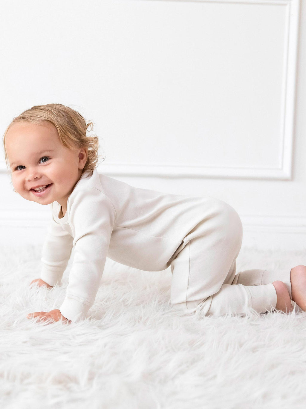 Classic Aspen Romper - Natural Baby : One Pieces : Rompers : Long Sleeves Colored Organics Classic Aspen Romper Baby for Kids | Colored Organics®