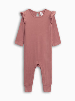 Mila Waffle Knit Flutter Sleeve Romper