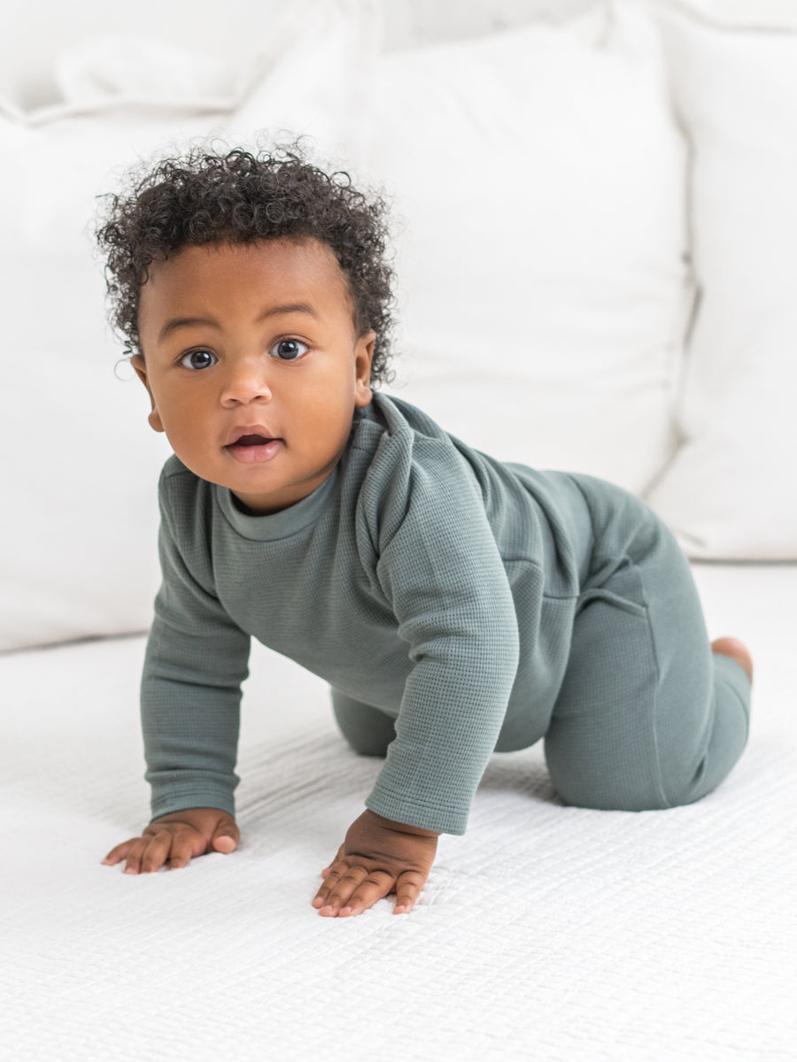 Mesa Waffle Knit Long Sleeve Top Baby-Kids : Tops : Long Sleeves Colored Organics Organic Cotton Baby and Kids Mesa Long Sleeve Waffle Knit Tee