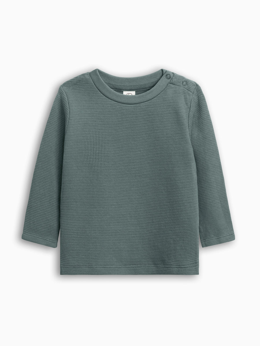 Mesa Waffle Knit Long Sleeve Top Baby-Kids : Tops : Long Sleeves Colored Organics Organic Cotton Baby and Kids Mesa Long Sleeve Waffle Knit Tee