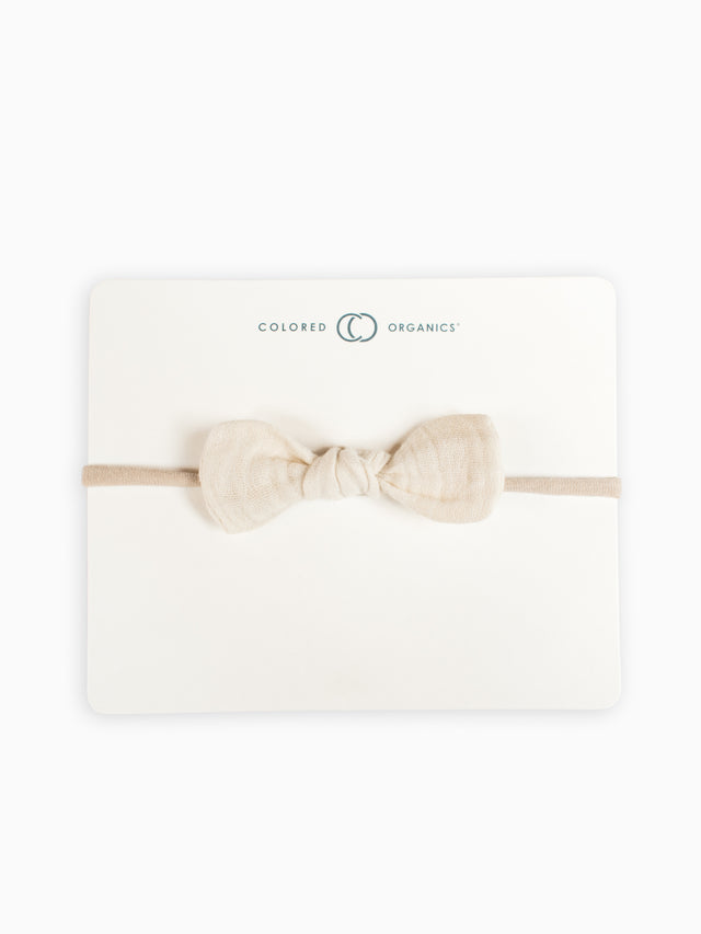 Muslin Dainty Bow Baby : Accessories: Headbands Colored Organics Organic Cotton Baby and Kids Muslin Dainty Bow