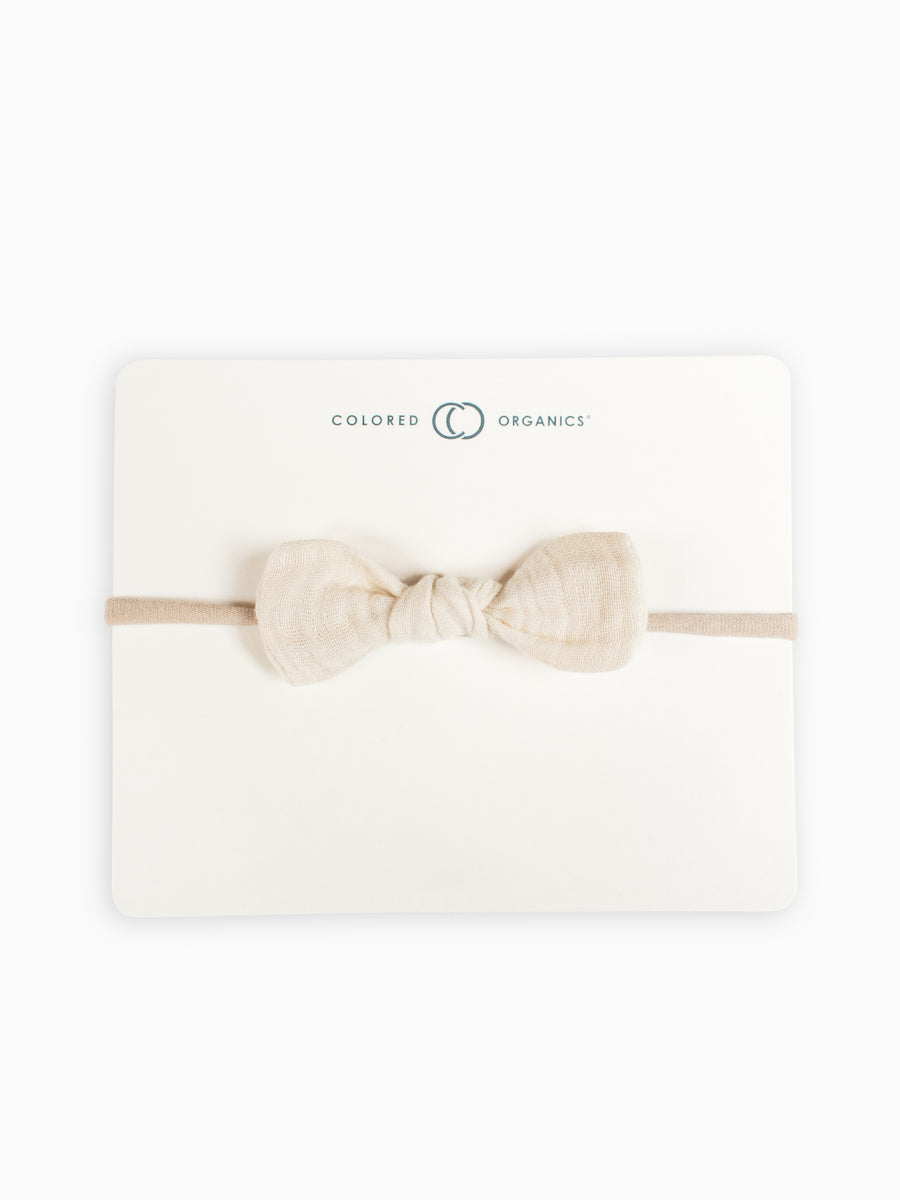 Muslin Dainty Bow Baby : Accessories: Headbands Colored Organics Organic Cotton Baby and Kids Muslin Dainty Bow