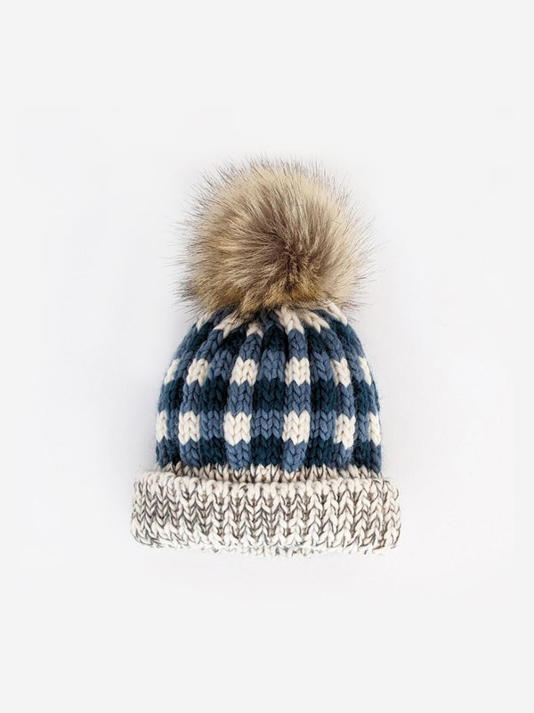 Buffalo Check Pom Pom Beanie Baby-Kids : Accessories : Hats Huggalugs 