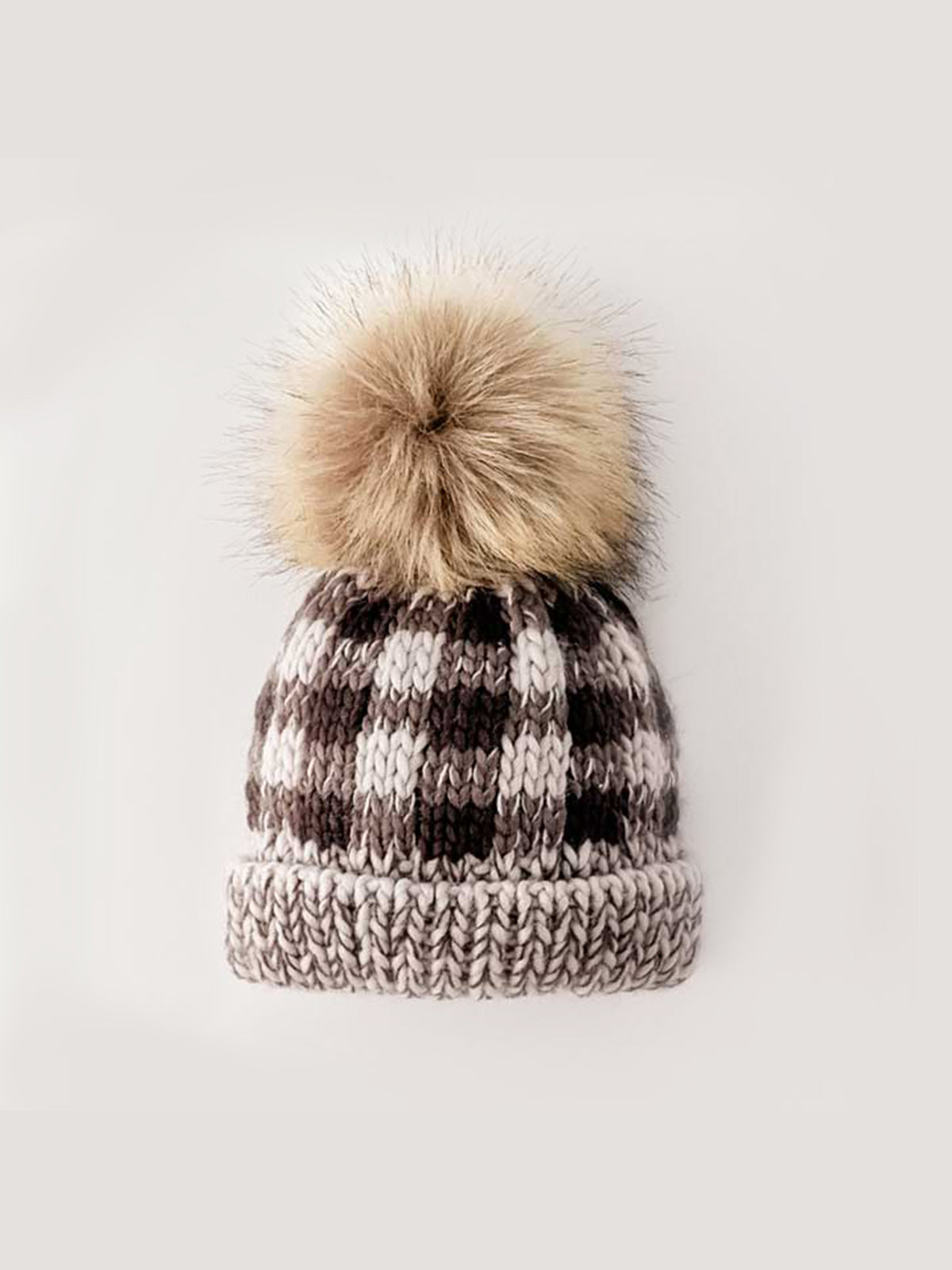 Buffalo Check Pom Pom Beanie Baby-Kids : Accessories : Hats Huggalugs Buffalo Check Pom Pom Beanie for Baby | Colored Organics®