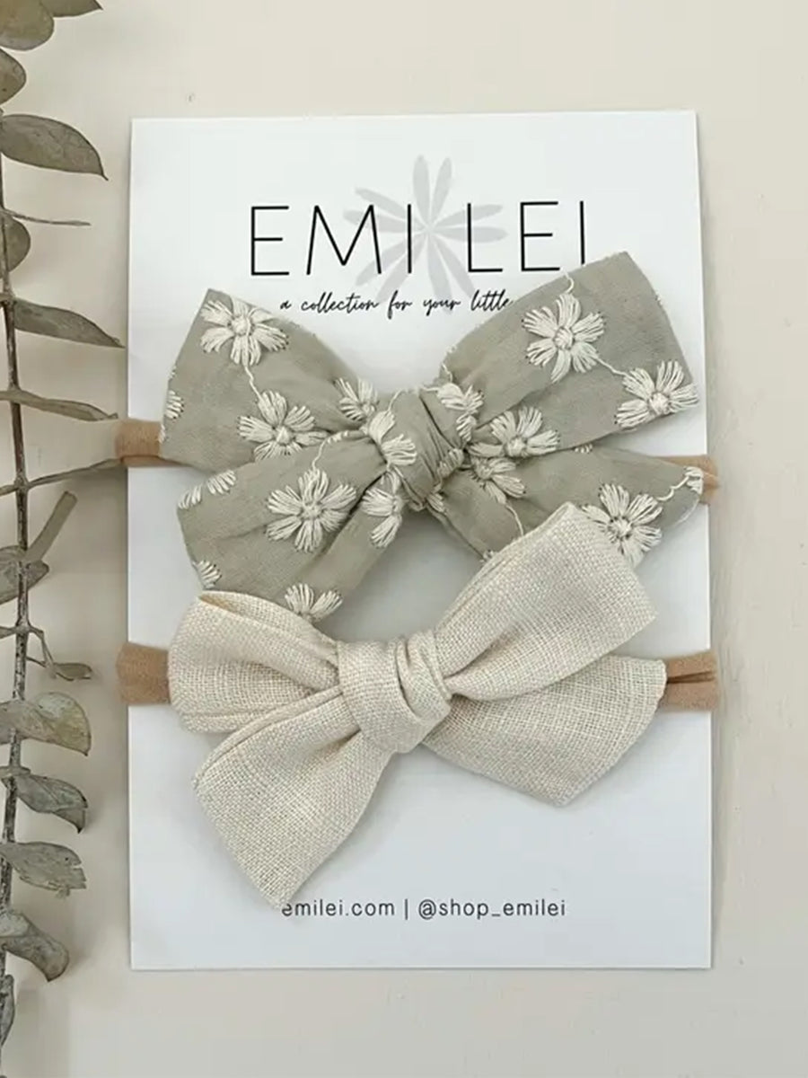 Headband Set Baby :Accessories :Bows :Headbands Emi Lei 