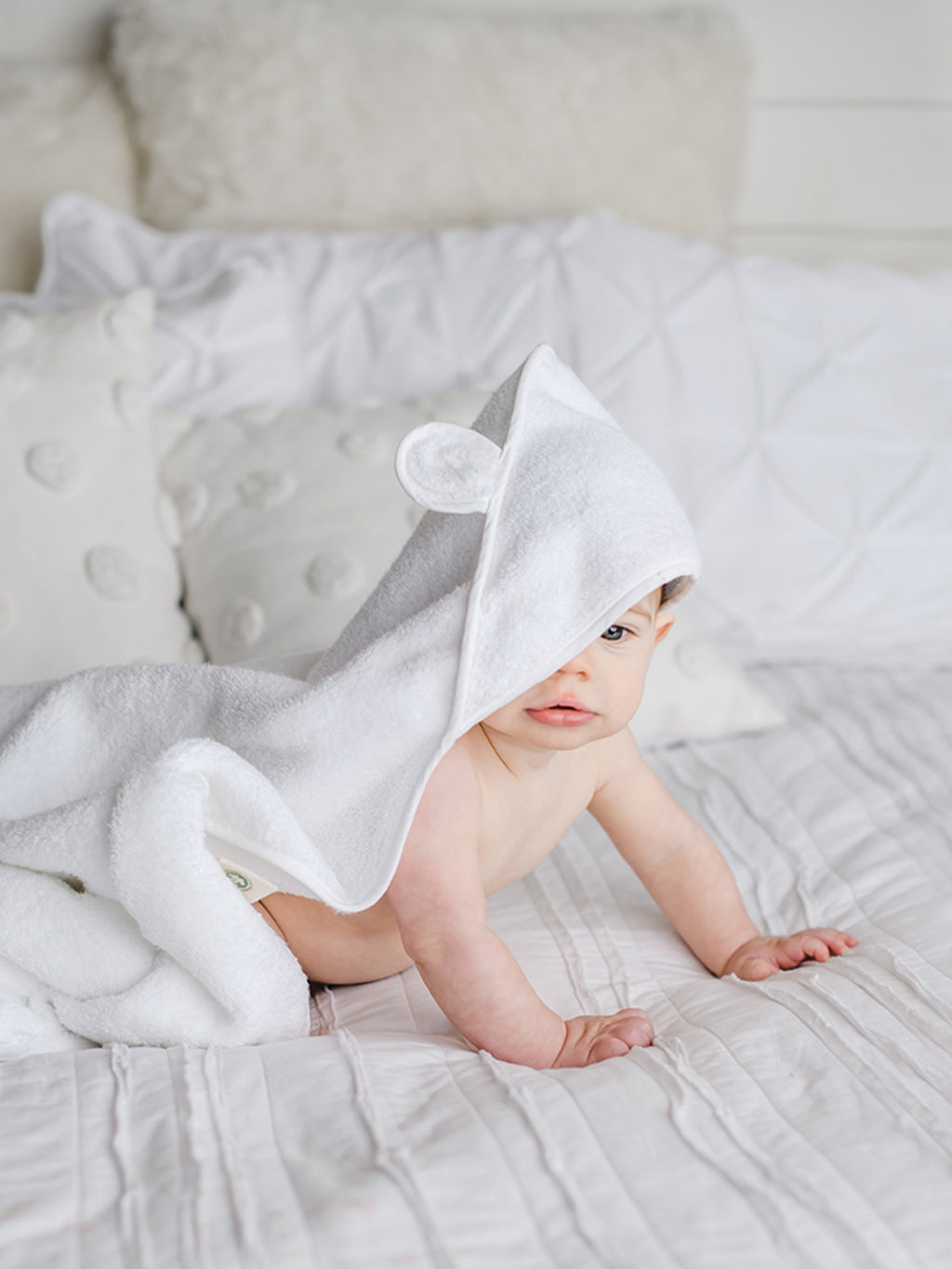 Organic Cotton Hooded Towel Baby-Kids : Nursery : Bath Natemia Organic Cotton Hooded Baby Bath Towel | Colored Organics®