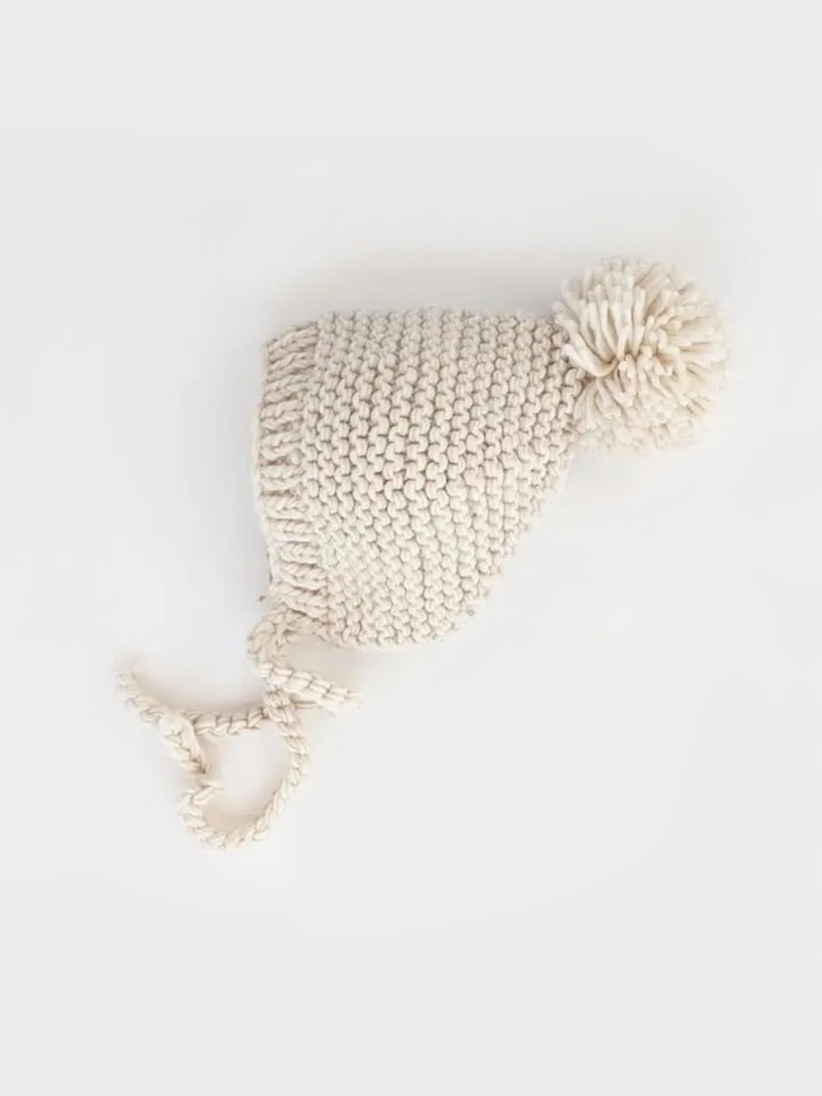 Knit Pom Pom Bonnet Baby : Accessories : Hats Huggalugs Knit Pom Pom Bonnet for Babies and Kids | Colored Organics®