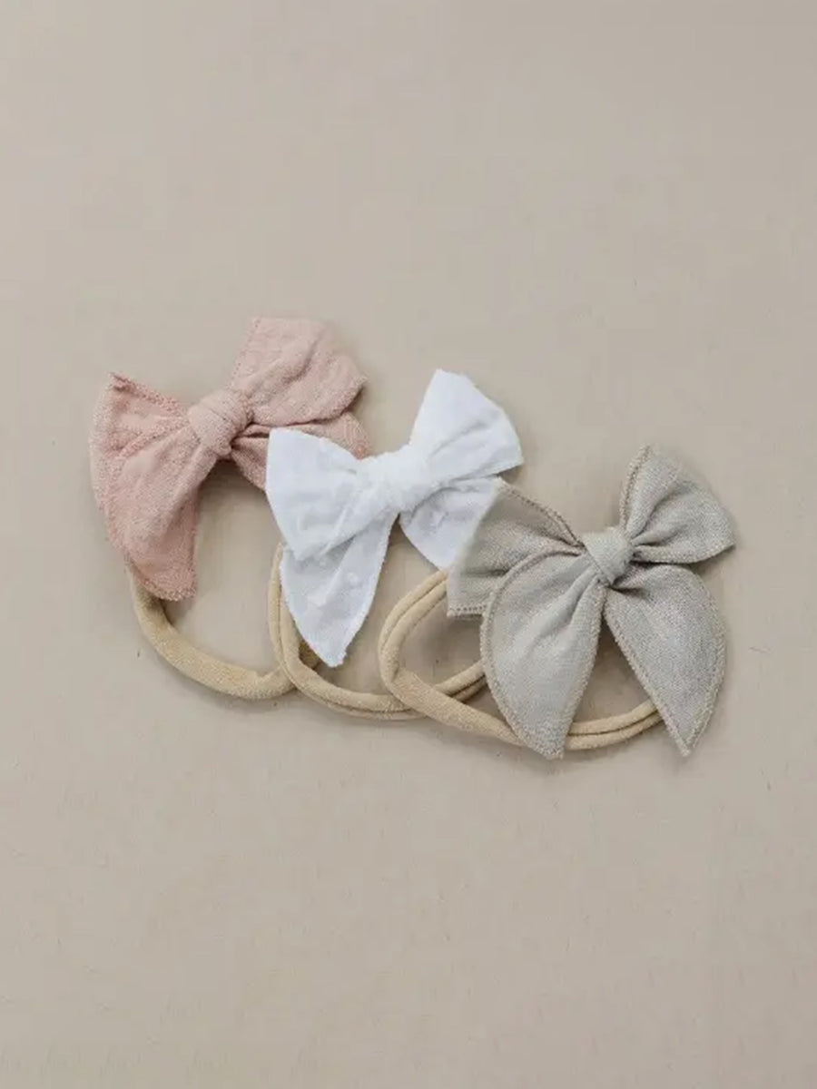 Linen Bow Headbands 3-pack Baby : Accessories: Headbands Golden Dot Lane Linen Bow Headbands 3-pack