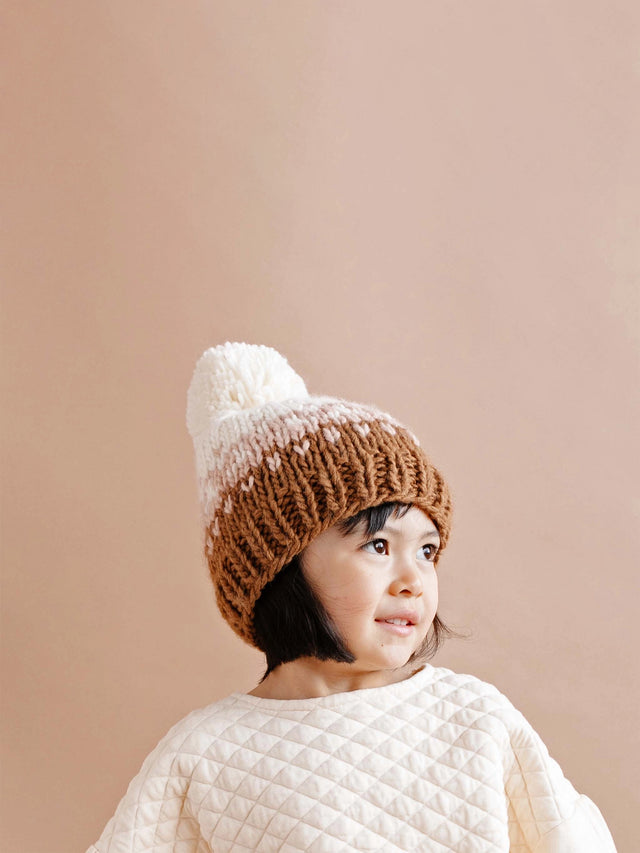 Navy Nell Stripe Pom Knit Hat Baby-Kids : Accessories : Hats Blueberry Hill 