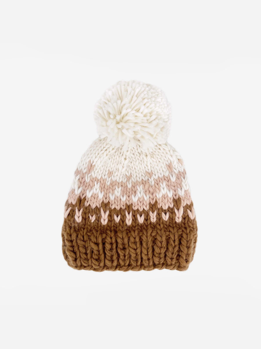 Navy Nell Stripe Pom Knit Hat Baby-Kids : Accessories : Hats Blueberry Hill 