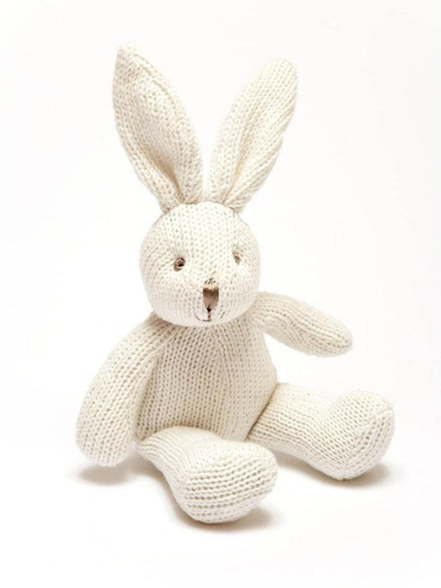 Organic Knitted Bunny Rattle Baby : Toys : Plush-Crinkle Best Years Ltd Organic Knitted Bunny Rattle