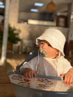 Kids Cotton Bucket Hats, Blue Stripes for Toddlers