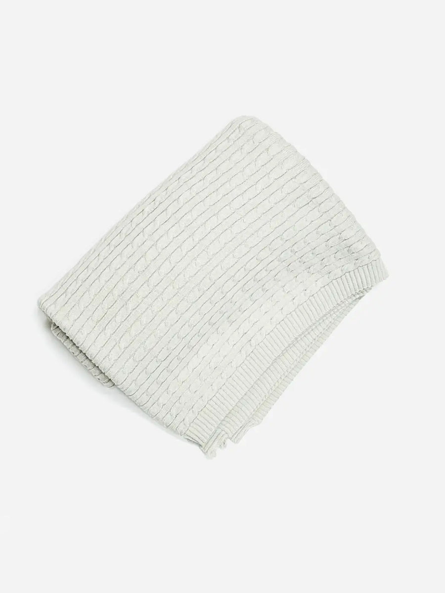 Mini Organic Cotton Cable Knit Baby Blanket Baby : Nursery : Blankets Viverano 