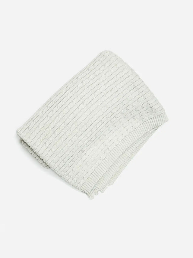 Mini Organic Cotton Cable Knit Baby Blanket Baby : Nursery : Blankets Viverano Mini Organic Cotton Cable Knit Baby Blanket