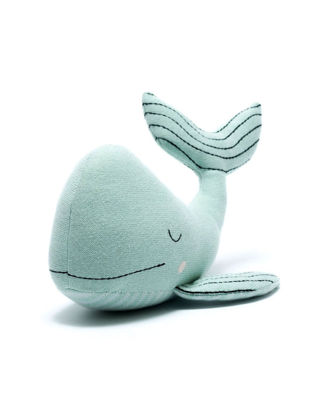 Organic Cotton Knitted Whale Baby-Kids : Toys : Plush-Crinkle Best Years Ltd Organic Cotton Knitted Whale