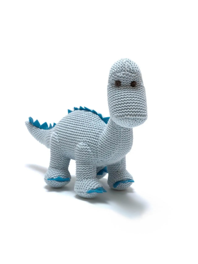 Organic Diplodocus Dinosaur Rattle Baby : Toys : Plush + Crinkle : Rattles Best Years Ltd 