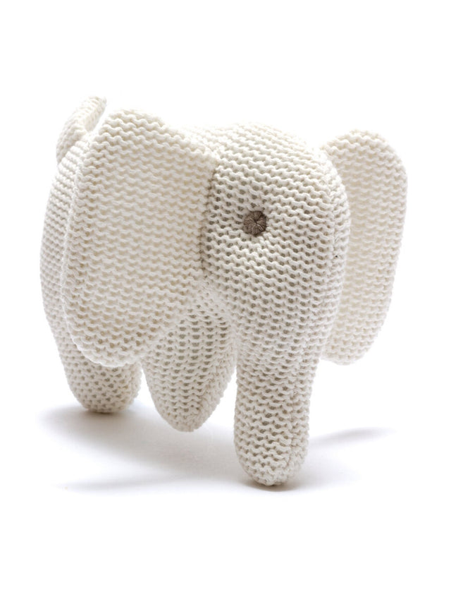 Organic Knitted Elephant Rattle Baby : Toys : Plush-Crinkle Best Years Ltd 