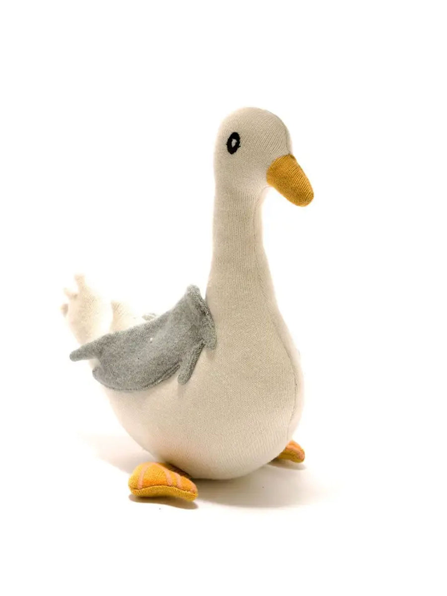 Organic Cotton Knitted Seagull Baby-Kids : Toys : Plush-Crinkle Best Years Ltd Organic Cotton Knitted Seagull