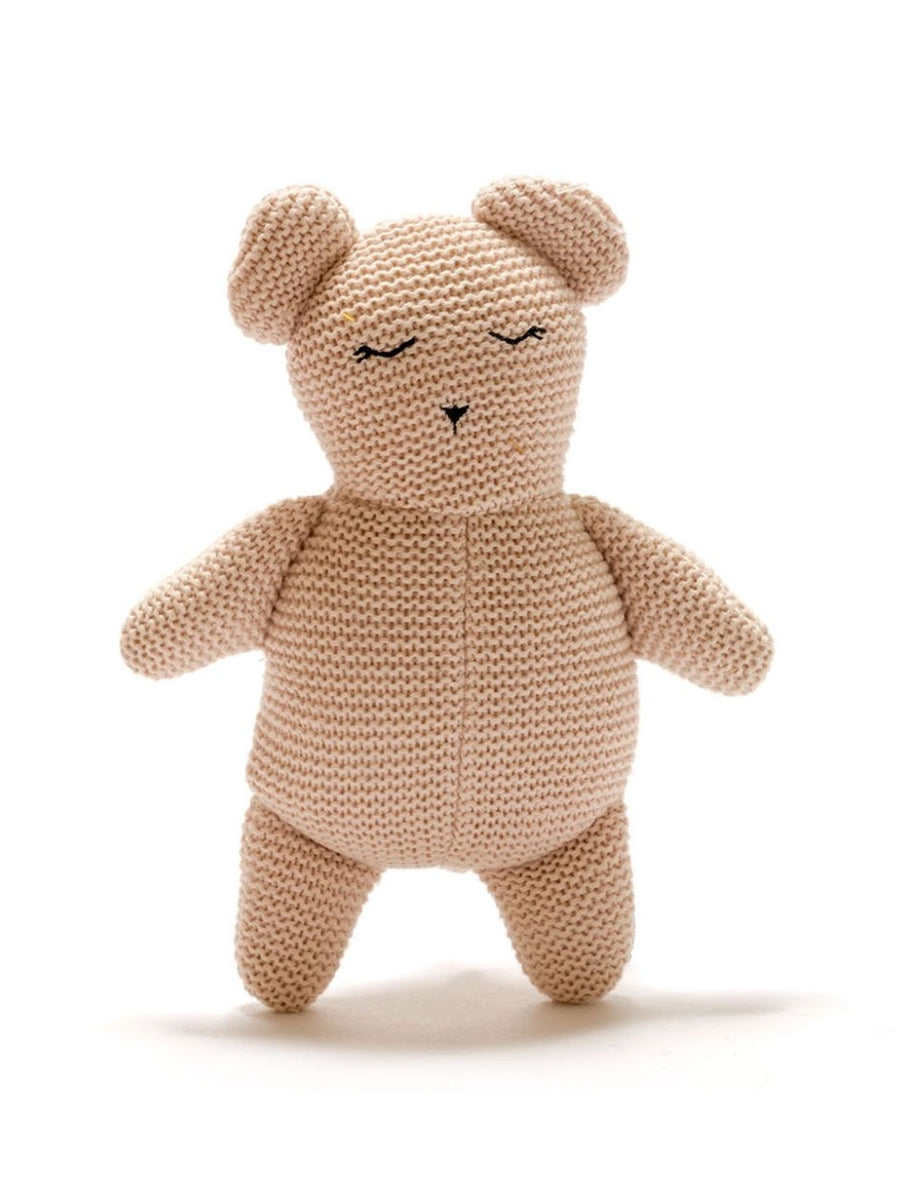 Organic Cotton Knitted Teddy Bear Baby-Kids :Toys :Plush + Crinkle Best Years Ltd 